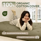 ZonLi Japanese Floor Futon Mattress King Size 76"x80"100% Cotton Cover 6'' - Image 3