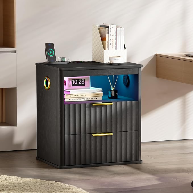WOOVIVS Modern Nightstand Set of 2 - Image 2