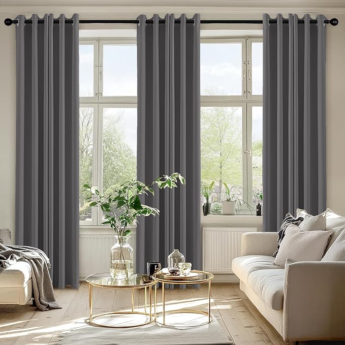 MIULEE Blackout Curtains for Bedroom 2 Panels 40 x 84 Inch Long Gray | Thermal - Image 6