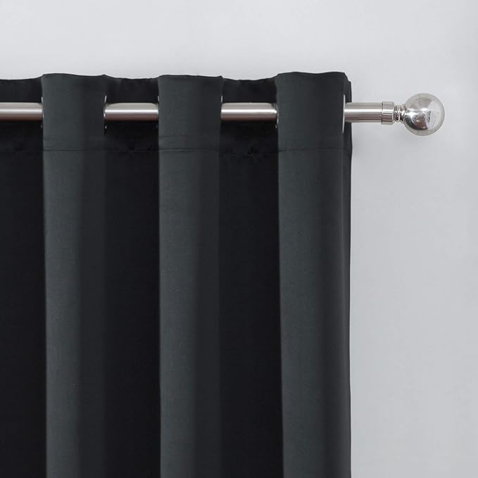 Blackout Curtains 52 x 108 inch/Black Curtains Set of 2 Panels/Thermal - Image 6