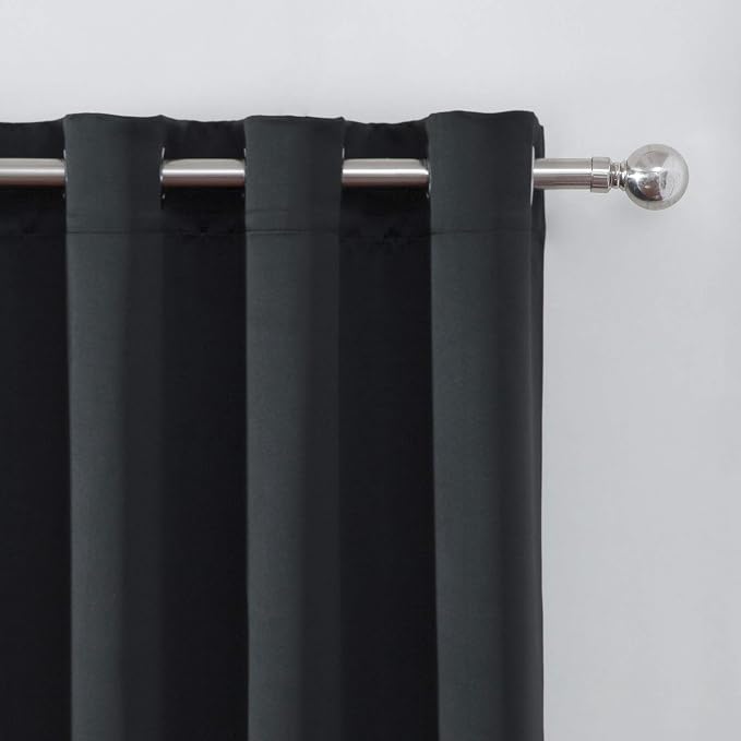 Blackout Curtains 66 x 84 inch/Black Curtains Set of 2 Panels/Thermal Insulated - Image 7