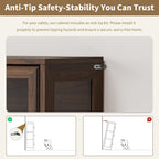 Display Cabinet with Acrylic Glass Doors, 3-Tiers Curio Cabinet with LED - Image 7
