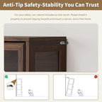 Display Cabinet with Acrylic Glass Doors, 5-Tiers Curio Cabinet with LED - Image 7