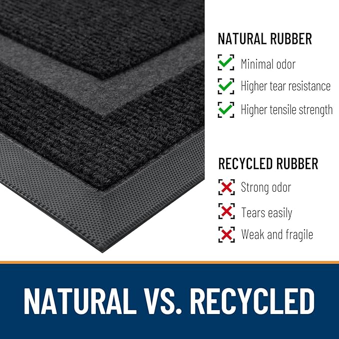 OLANLY Front Door Mat Outside 59x40, All-Season Heavy-Duty Rubber Doormat | - Image 4