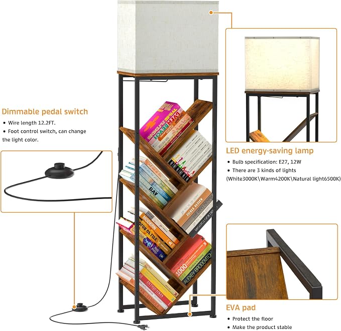 Cutogxon Tree Bookshelf with Light - Image 5