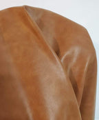 NAT LEATHERS | Tan Cognac 2 Tone Soft Faux Vegan Leather PU | 2 Yards Cut by by NATLeathers