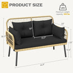 DWVO Outdoor Loveseat, Patio Wicker Furniture Set - Image 2