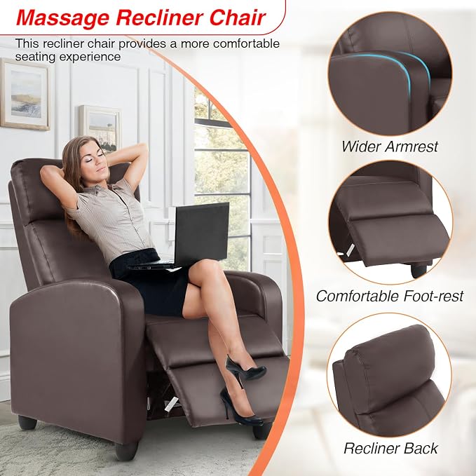 FDW Recliner Chair Massage Chair Reading Chair Reclining Sofa Home Theater - Image 4