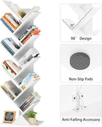 SHEEPAM 10 Tier Tree Book Shelf, Floor Standing Wood Bookshelf - Image 7