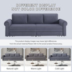 93.7" King Pull Out Sofa Bed, 3 in 1 Convertible Sleeper Sofa Couch 3-Seater - Image 9