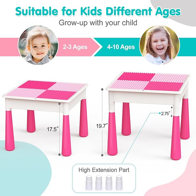 arscniek Toddlers Activity Table 7 in 1 Kids Activity Tables and Chairs Set - Image 5