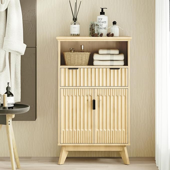 Fatmok Buffet Cabinet with Storage Seto of 2, Wood Buffet Sideboard Console - Image 2