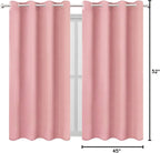 Pink Blackout Curtains/52 x 45 Inch Length Kids Curtains/Set of 2 Panels - Image 10
