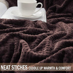 Exclusivo Mezcla Soft Waffle Fleece Bed Blanket Twin XL Size, Coffee | - Image 6