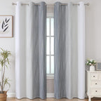 Grey and Greyish White Ombre Blackout Curtains - Image 2