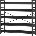 HCHQHS 5 Tier Bookshelf, Adjustable Industrial Bookcase, Vertical Tall Book by HCHQHS