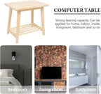 KESYOO Nordic Style Small Sofa Corner Table Solid Wood Bedside Shelf Minimalist - Image 4