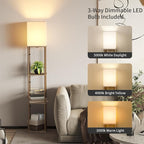 SUNMORY Floor Lamp with Shelves, Modern Square Shelf Lamps, Display Shelf - Image 2
