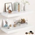 32Inch White Floating Shelves for Wall, 12 Inch Deep Shelves for Bedroom by FunMemories