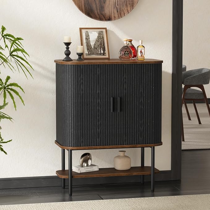 FiveWillowise Black Coffee Bar Cabinet - Image 3