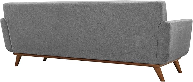 Modway Engage Mid-Century Modern Upholstered Fabric Sofa in Expectation Gray - Image 5