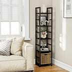 NUMENN 5 Tier Slim Bookshelf, Tall Bookcase Shelf Storage Organizer, Modern - Image 2