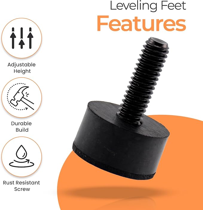 5/16 Rubber Adjustable Furniture Leveler，8 Pack Leveling Feet Screws in Threaded - Image 7