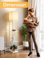 Floor Lamp with Shelves, Modern Corner Display Standing Column Shelf Lamp - Image 5