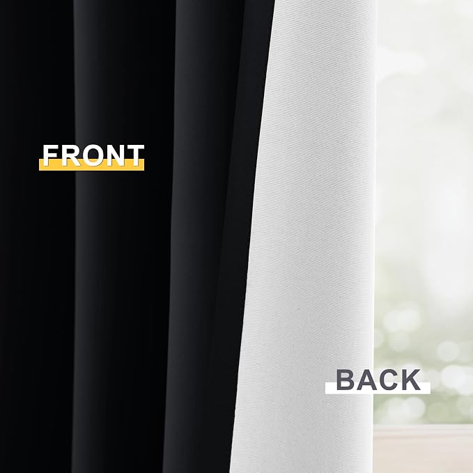 Yakamok Black 100% Blackout Curtains 96 Inches Long - Image 6