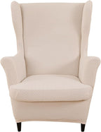 HAOYONG Jacquard Wingback Chair Cover Thickening Armchair Covers 2 Pieces by HAOYONG