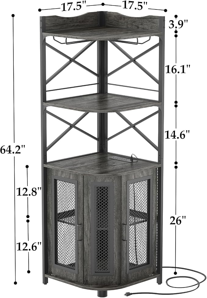 Aheaplus Corner Bar Cabinet - Image 3