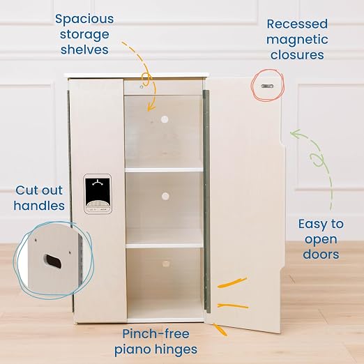 ECR4Kids Wooden Pretend Play Kitchen Refrigerator - Image 5