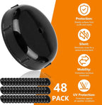 48-Pack Wrought Iron Patio Furniture Feet Caps 1-1/2 inch Round Plastic Outdoor - Image 8