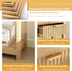 RUSTOWN Fluted Wood Console Table - Image 6