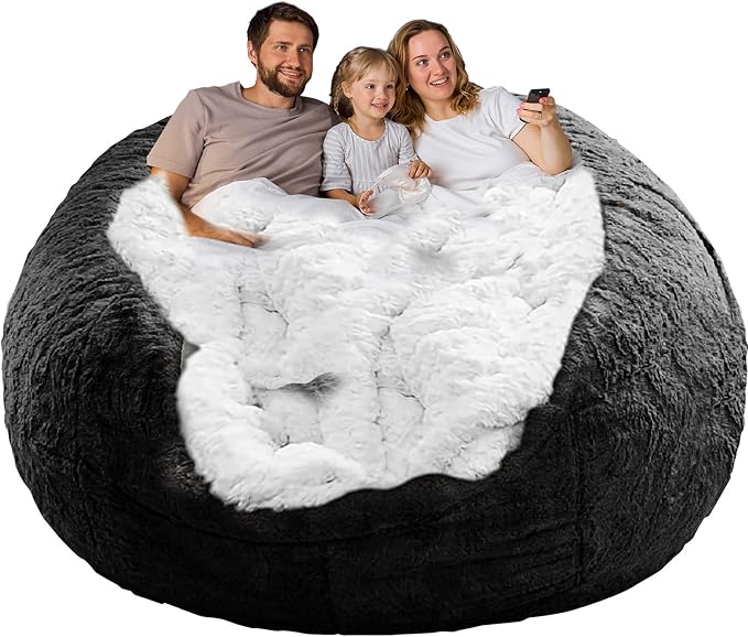 YudouTech (No Filler Bean Bag Chair Cover Without Filler, Big Round Soft Fluffy by YudouTech