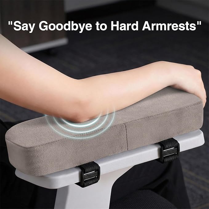 Smiry Ergonomic Office Chair Armrest Pads, Memory Foam Arm Rest Covers - Image 3