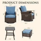 MELLCOM Patio Furniture Set, Weather Resistant Olefin Fabric - Image 2
