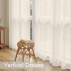 MIULEE Light Beige Sheer Curtains 84 Inches Long 4 Panels 42 x 84 Inches | - Image 5