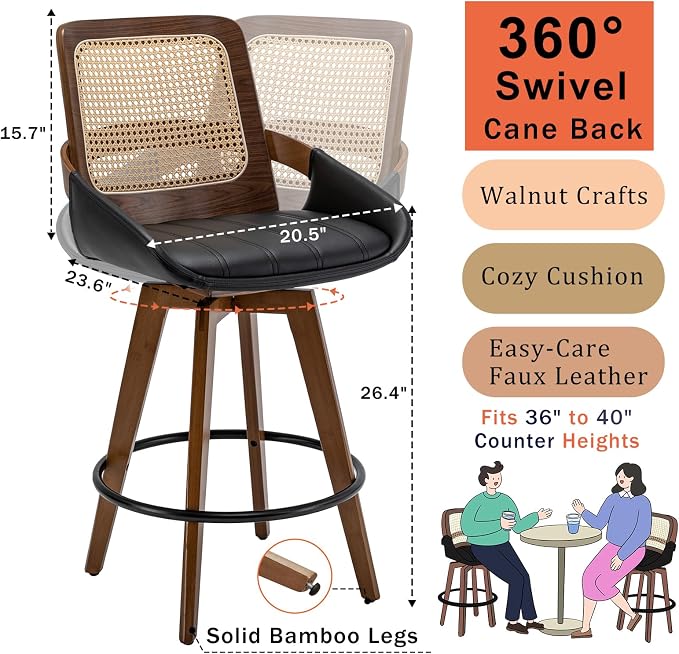 Set of 2 Counter Height Bar Stools - Image 2