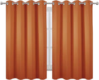Orange Blackout Curtains 52 x 54 Inch Length/Set of 2 Curtain Panels/Thermal - Image 2