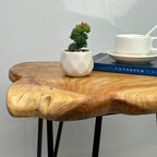 Rustic Solid Wood Live Edge Style End Table, Natural Wood Side Table - Image 6