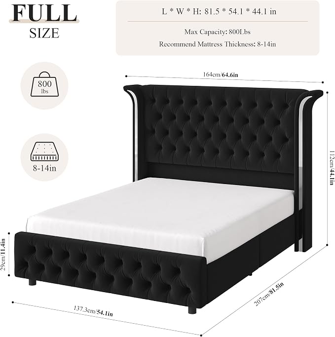 Keyluv Full Smart LED Bed Frame - Image 2