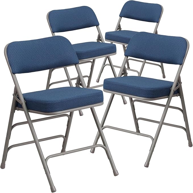 Flash Furniture 4 Pack HERCULES Series Premium Curved Triple Braced & Double by FlashFurniture