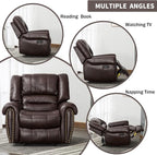 CANMOV Leather Recliner Chair, Classic and Traditional Manual Recliner Chair - Image 8