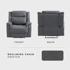 Lexicon Manual Recliner Chair, Polished Microfiber Reclining Sofa Chair - Image 6