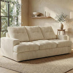 85" Corduroy 3 Seater Sofa in a Box, High-Density Foam Couch, No Assembly by Unknown