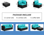 7 Piece Outdoor Patio Furniture Set, All Weather Conversation Set - Image 4