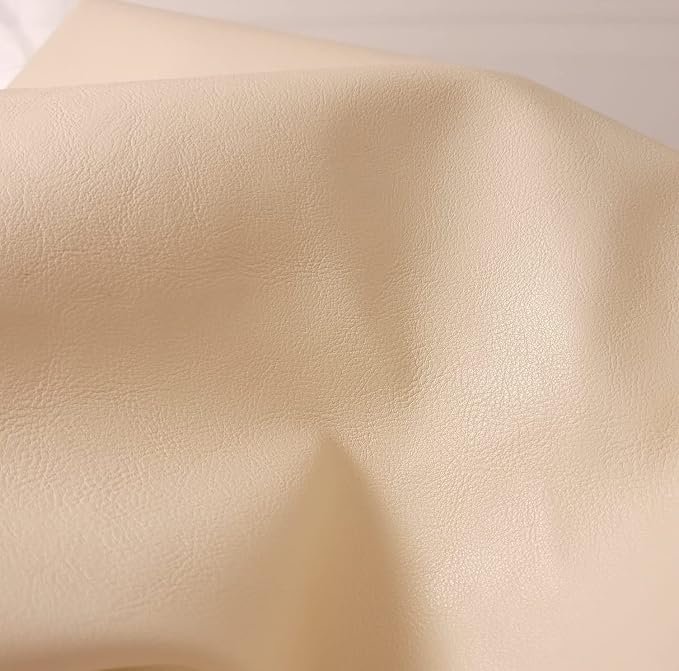 Bone Offwhite Soft Faux Vegan PU Leather by The Yard Synthetic Pleather 0.9 mm - Image 3