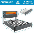Jocoevol Queen Upholstered LED Bed Frame - Image 2