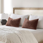 MIULEE Dercorative Lumbar Throw Pillow Covers 12x20 Red Brown 2 Pack | Modern - Image 5
